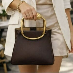 Cult Gaia $498 Maxine Brown Gold Handbag New with Tags and Dust Bag